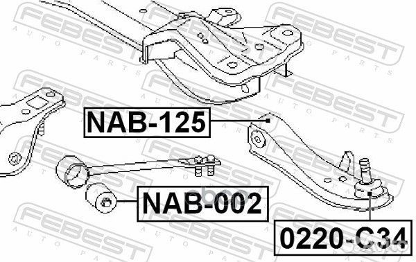 NAB-125 сайлентблок переднего рычага laurel C3