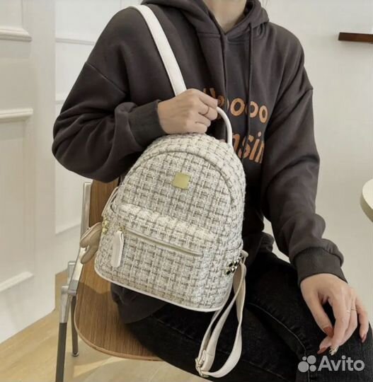 Рюкзак из жакарда молочный цвет