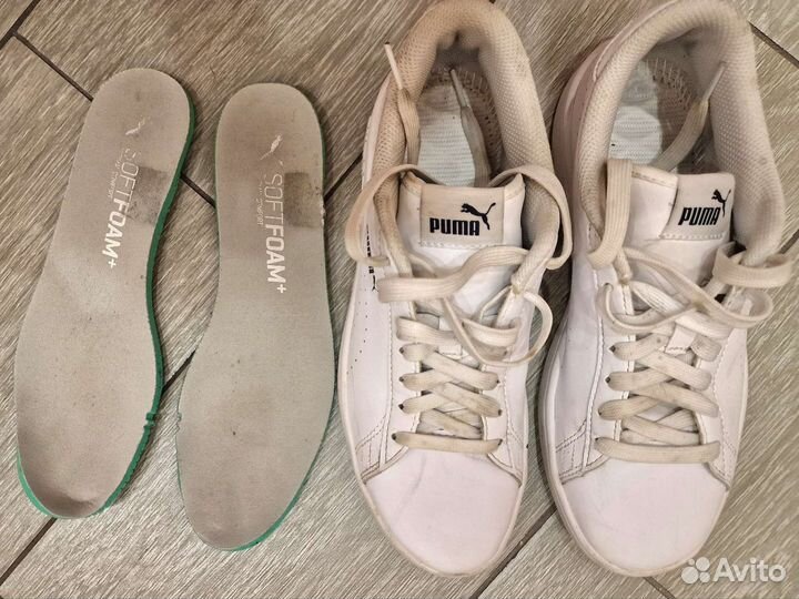 Кеды белые Puma, унисекс, размер 37.5