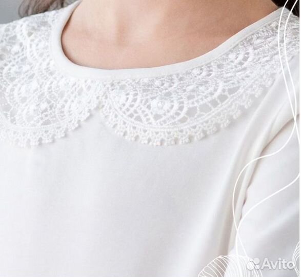 Блузка для девочки школьная белая