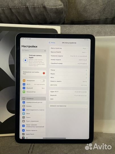 iPad Air 5 M1 64gb (идеал, акб 98)