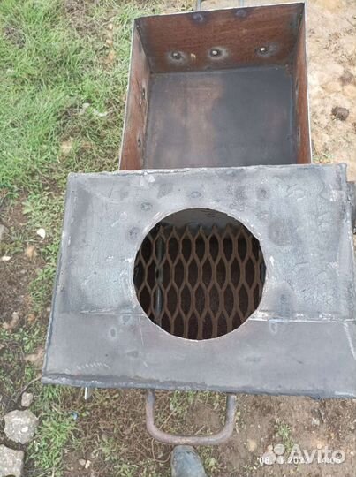 Мангал с печью под казан