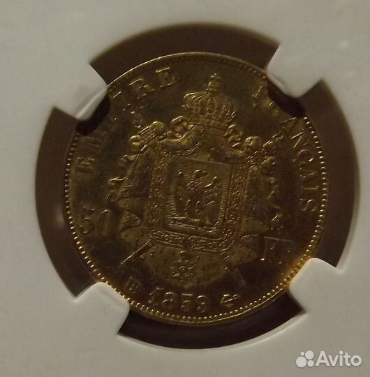 Золото 50 франков 1859вв Франция оригинал редкая