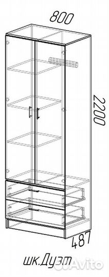 Шкаф Дуэт 0.8 м
