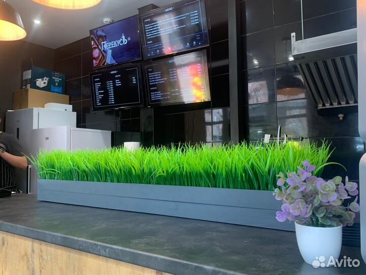 Искусственная трава осока в ящике, блок