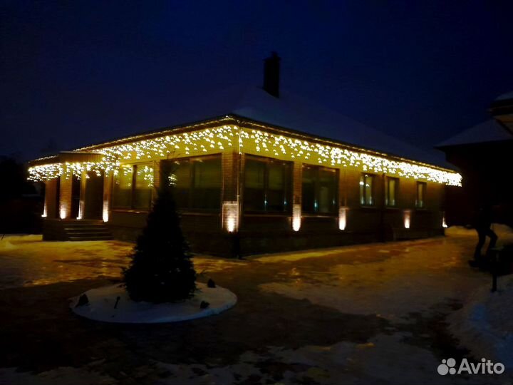 Украшение домов гирляндами