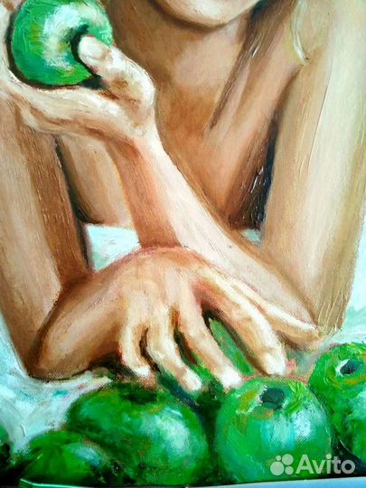 Картина маслом на холсте, портрет девушки