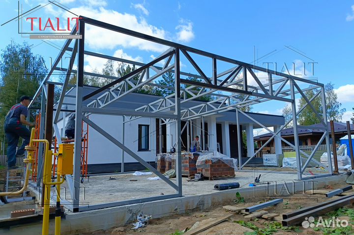 Теплый каркасный гараж на 2 места из сэндвич-панел