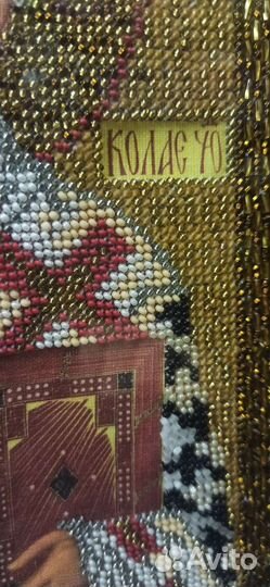 Икона Николай, вышита бисером