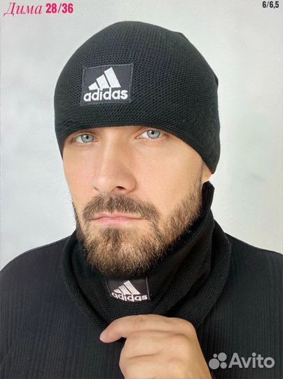 Комплект шапка и шарф мужской