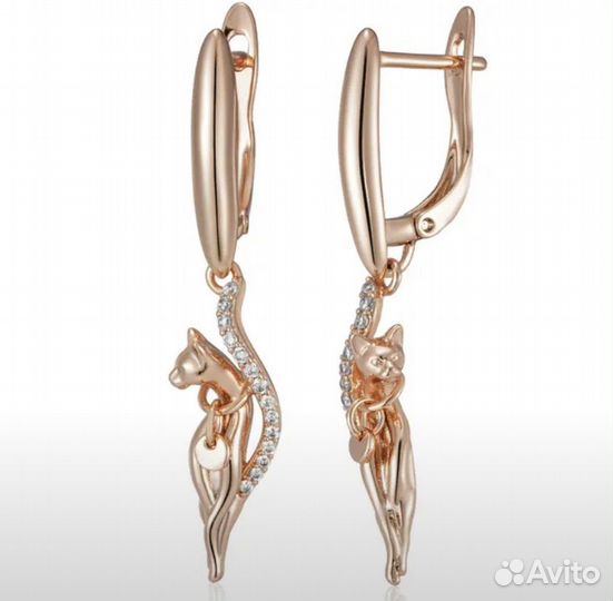 Классные серьги-кошки,новинка,Дабаи