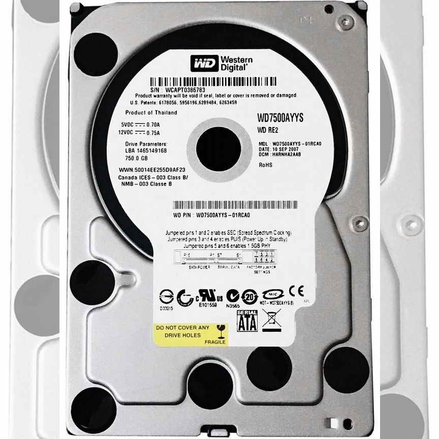 [WD7500AYYS] Жесткий Диск Western Digital 750gb Sata Wd7500ayys