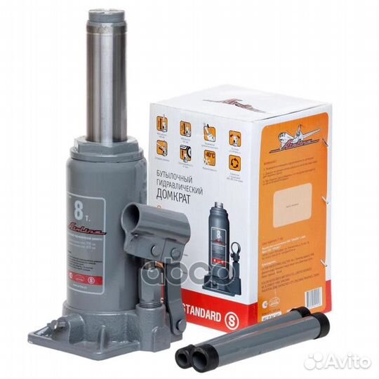 AJ-B-08S домкрат бутылочный 8т, min 200мм, max