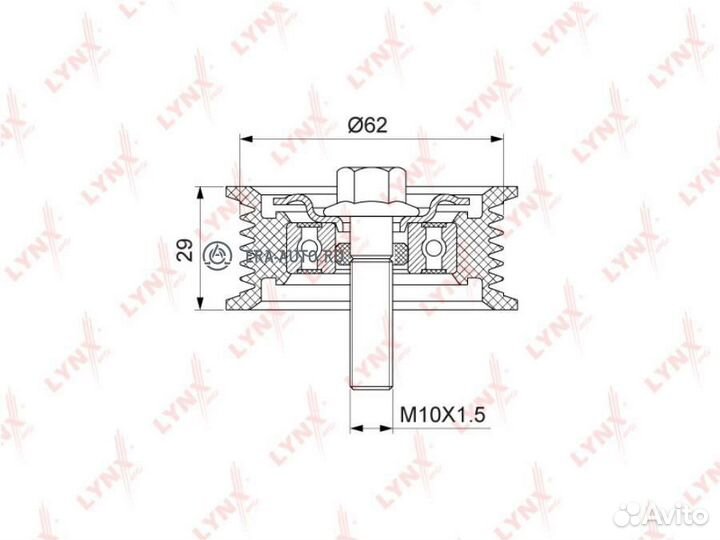 Lynxauto PB-7063 Ролик ремня приводного hyundai IX