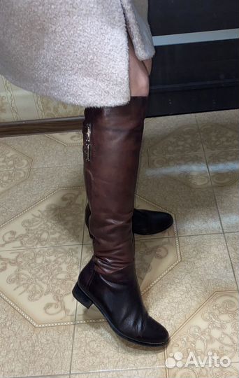 Сапоги ботфорты зимние натуральная кожа