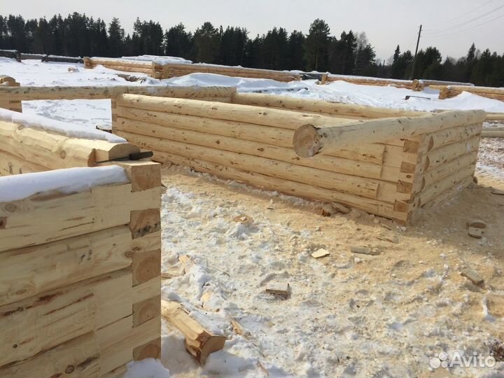 Сруб дома баня из зимнего леса с доставкой