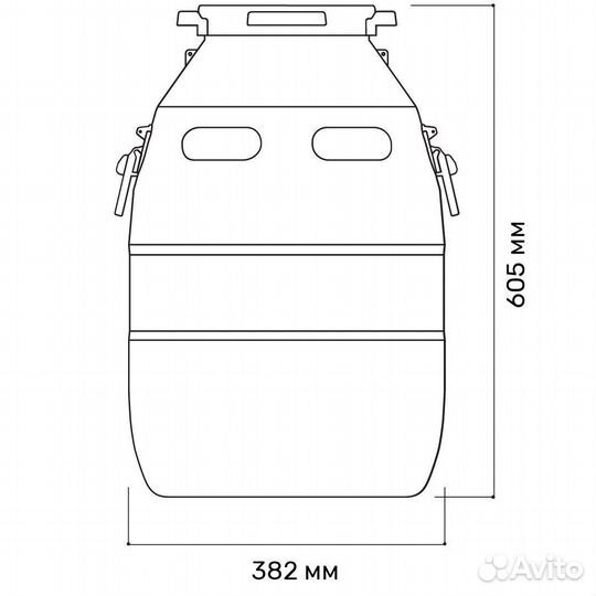 Бидон пластиковый для воды 50 литр пищевой