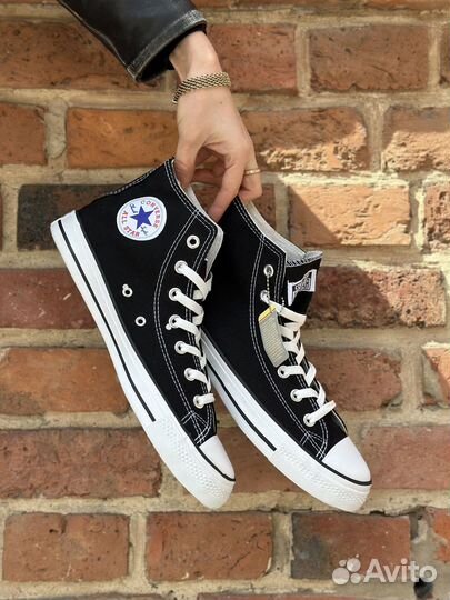 Кеды Converse Конверсы мужские черные высокие