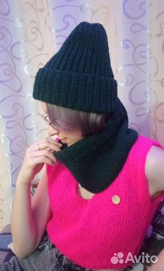 Комплект шапка и снуд