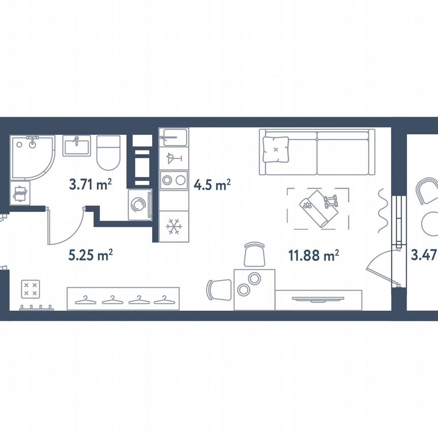 Квартира-студия, 27,1 м², 7/11 эт.