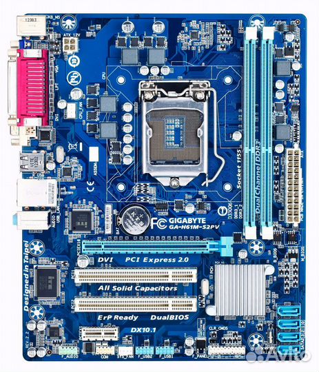 Материнская плата gigabyte GA-H61M-S2PV бу без пла