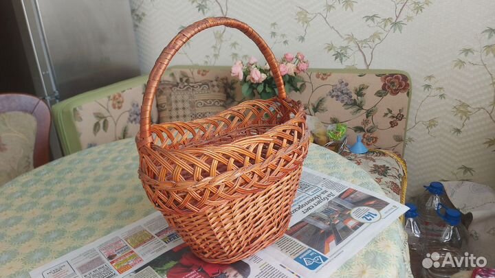 Корзинка плетеная 32x18 словарь и книга для детей