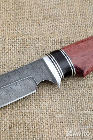 Нож охотничий Шкуросъемный дамаск черный граб
