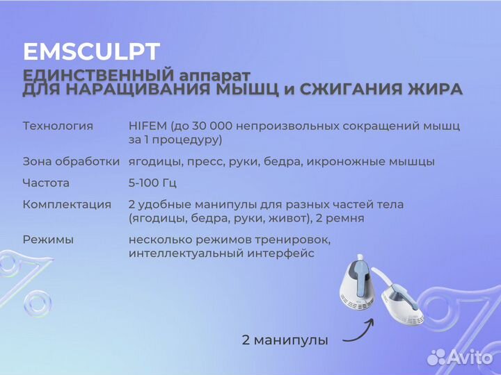 Коррекция фигуры EMSculpt рассрочка хит 2024