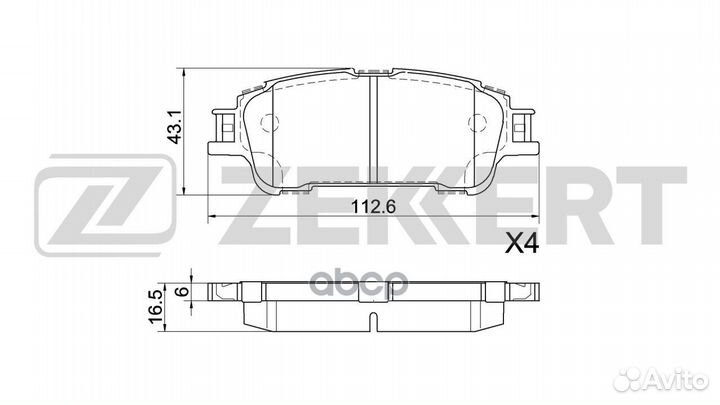 Колодки торм. диск. задн. Toyota Noah (R80) 14