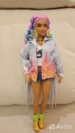 Барби Экстра с Радужными косичками
