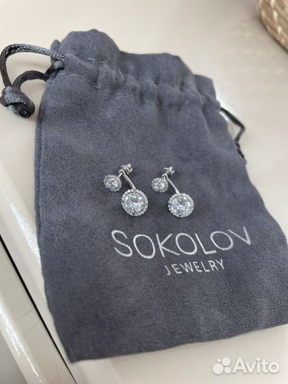 Серьги- пуссеты sokolov серебро