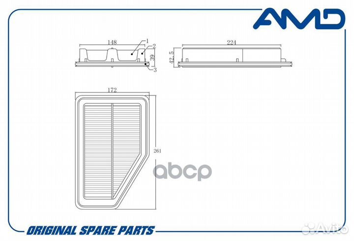 Фильтр воздушный honda (CR-V III RE) (2,0) (200