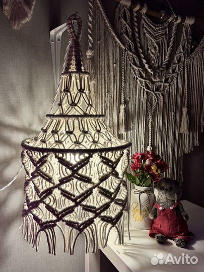 Абажур макраме люстра ручная работа
