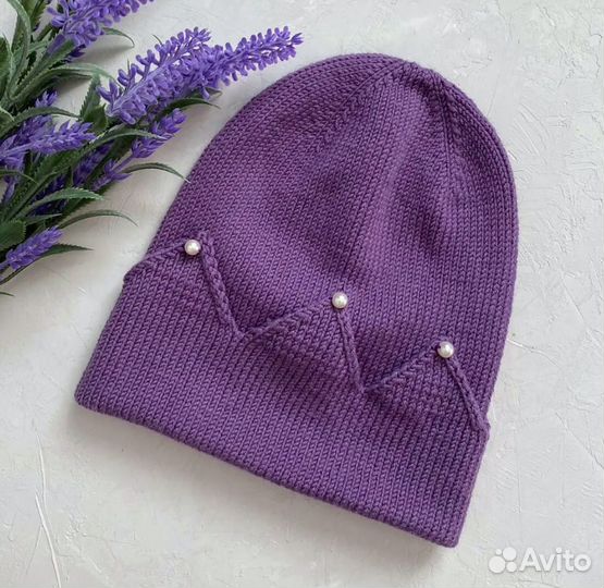 Шапка из мериноса для девочки