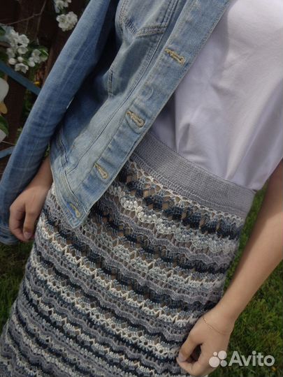 Юбка вязаная крючком длинная