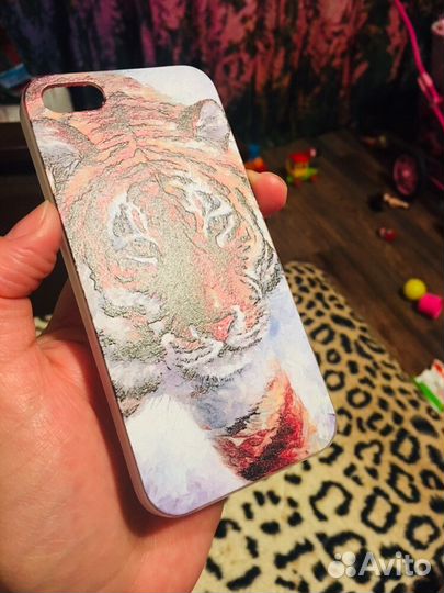 Чехол для iPhone 5, 5S SE Тигр