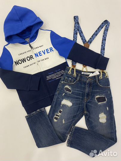Джинсы, кофта на мальчика 5-6 лет (рост 116 см)