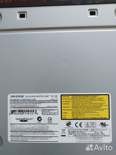 Пишущий DVD RW привод Рioneer dvr-s 19 lbk