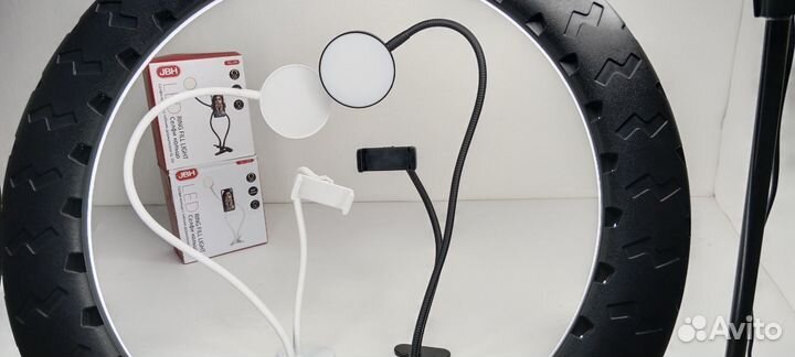 Кольцевая лампа JBH с прищепкой 2в1 Гибкий штатив