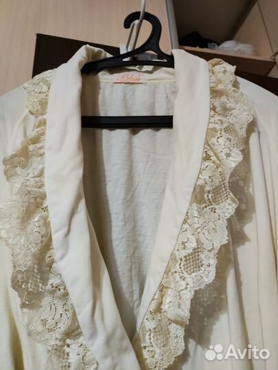 Халат домашний, красивый, хлопок + кружево. 48-50