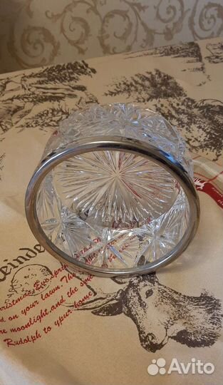 Салатник/ конфетница хрустальный с ободком