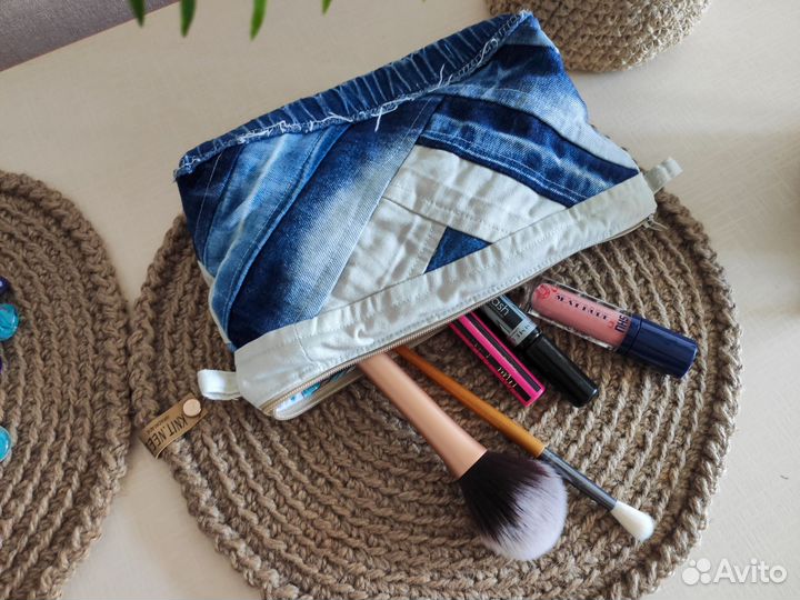Косметичка текстильная джинс
