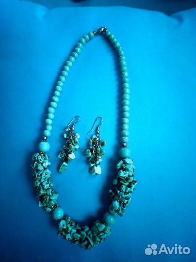 Украшения комплект,бирюза