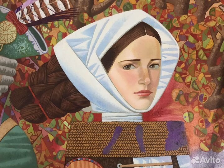 Картина маслом на холсте «Встреча на охоте»