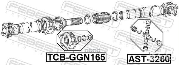 Подшипник подвесной карданного вала tcbggn165 F