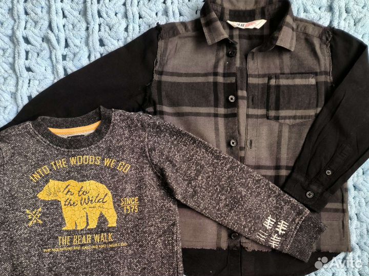 Рубашка H&M + свитшот Futurino 104см