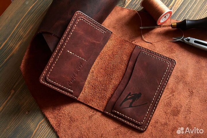 Обложка для документов натуральная кожа