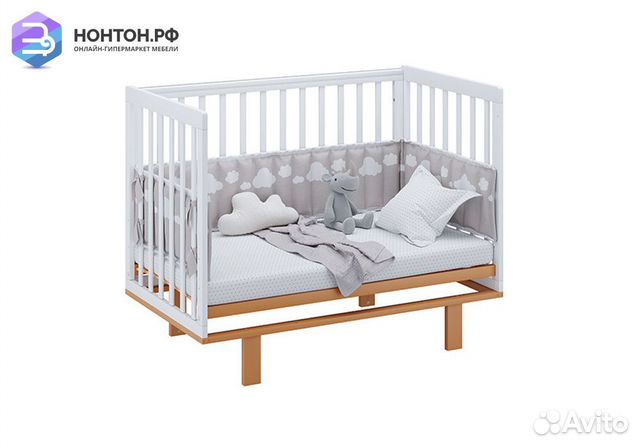 Кроватка детская Simple 340 белый / бук