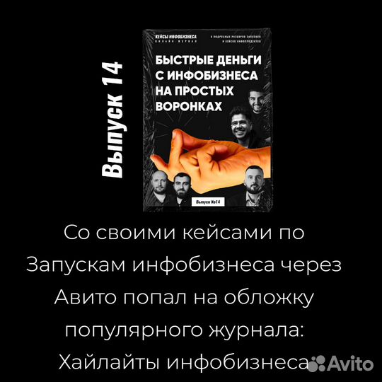 Готовый инфо бизнес через Авито, доход от 500 т.р