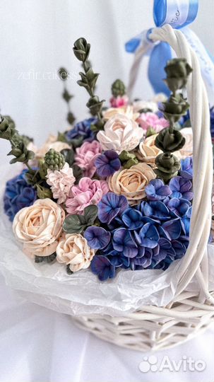 Букет из зефира в корзине